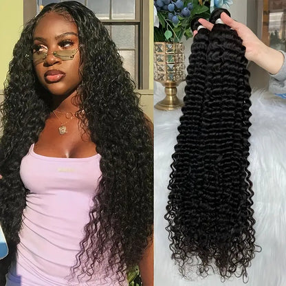 Deep Wave Human Hair Bundles 100% Brazilian