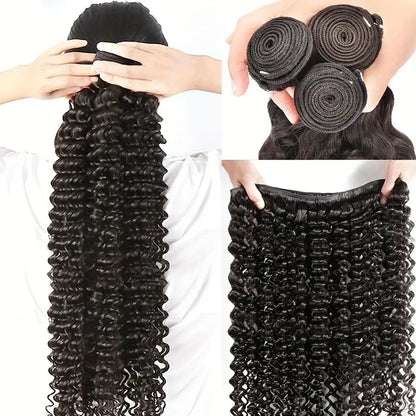 Deep Wave Human Hair Bundles 100% Brazilian